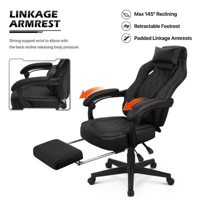 ALINUNU 's PU Gaming Chair Ergonomic Racing Style Adjustable for Long Gaming Sessions