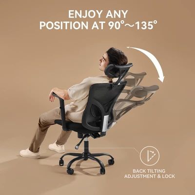 Modern Design High Back Mesh Office Chair with Adjustable Armrest and Lumbar Support