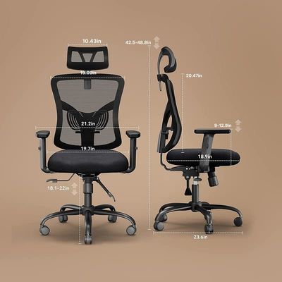 Modern Design High Back Mesh Office Chair with Adjustable Armrest and Lumbar Support