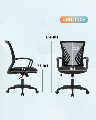 Direct Gas Lift Office Chair with Waist Support Function and Maximum Weight of 300 Pounds