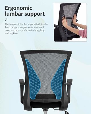 Direct Gas Lift Office Chair with Waist Support Function and Maximum Weight of 300 Pounds