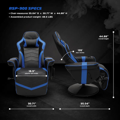 48.5 Pounds Gaming Chair with Footrest Customized Color and Multi-functional Features