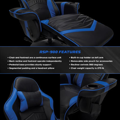 48.5 Pounds Gaming Chair with Footrest Customized Color and Multi-functional Features