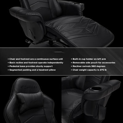 360 Swivel Computer Recliner Gaming Chair with Height Adjust and Modern Design Style