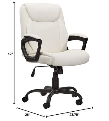 Gas Lift Mid-Back Office Computer Desk Chair with Puresoft PU Padding and Metal Frame