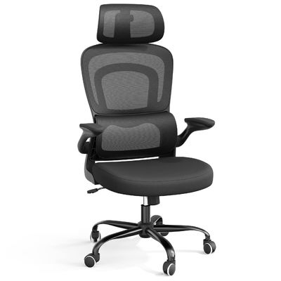 Modern Design Metal Ergonomic Mesh Office Chair with Lumbar Support and Flip-up Arms