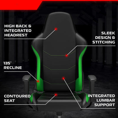Height Adjustable Recliner Gaming Chair with 360 Swivel and Integrated Headrest