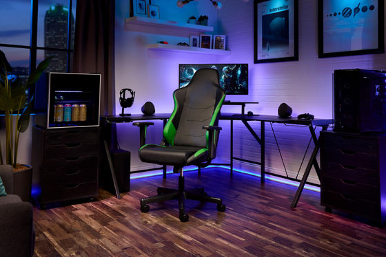 Height Adjustable Recliner Gaming Chair with 360 Swivel and Integrated Headrest