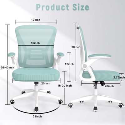 Customized Color Mid Back Office Chair with Adjustable Height Swivel and Flip-Up Arms