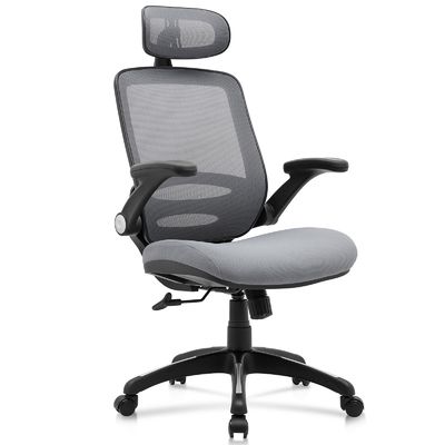 Adjustable height High Back Mesh Desk Chair with Flip-Up Arms and Modern Design Style