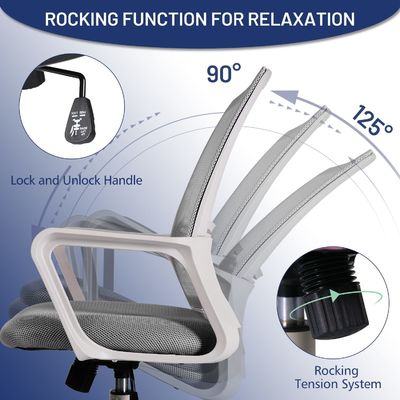 Swivel Desk Chair Silla Oficina Mesh Task Chair Ergonomic Mid Back for Adults Work