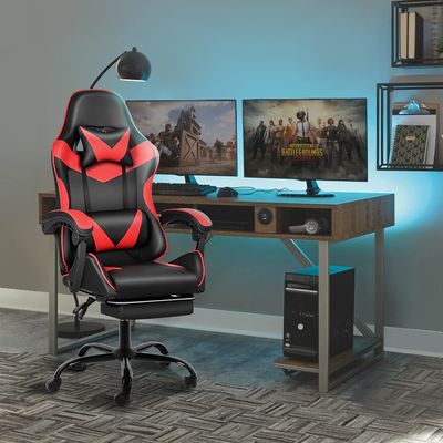Ergonomic Gaming Chair with Footrest and Lumbar Support 20&quot;D x 25&quot;W x 46&quot;H/360 Swivel