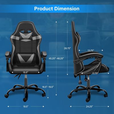 Mail Packing Ergonomic Video Gaming Chair with Footrest and Lumbar Support 33 Pounds