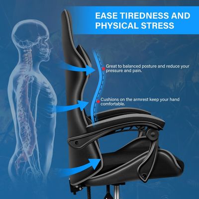 Mail Packing Ergonomic Video Gaming Chair with Footrest and Lumbar Support 33 Pounds
