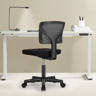 Comfortable Low-Back Mesh Chair with Lumbar Support and Adjustable Seat Height