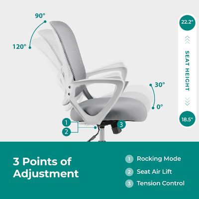 Materials Mid-Back Task Rolling Home Office Desk Chair with Wheels and Lumbar Support