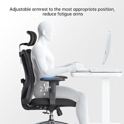 2D Armrest Lumbar Support Adjustable Headrest Swivel Tilt Office Chair for Big and Tall People