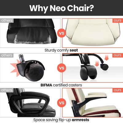 Adjustable Back Support Home Office Chair with Flip-up Armrest and Swivel Wheels