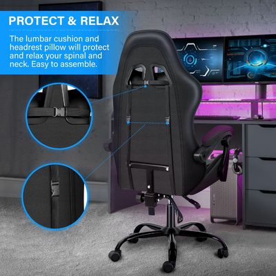 ALINUNU Gaming Room Computer Ergonomic Video Gaming Chair with Footrest and Lumbar Support