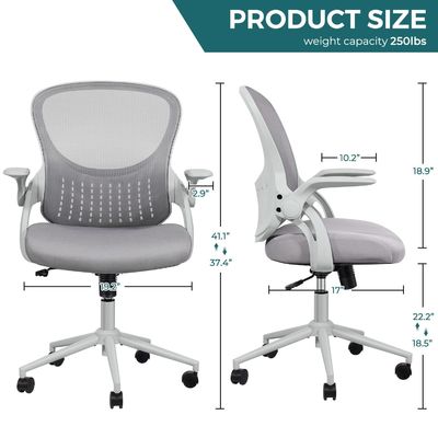 Mail packing Y Ergonomic Mesh Computer Desk Chair with Lumbar Support and Flip-up Arms
