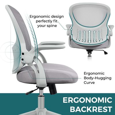 Mail packing Y Ergonomic Mesh Computer Desk Chair with Lumbar Support and Flip-up Arms