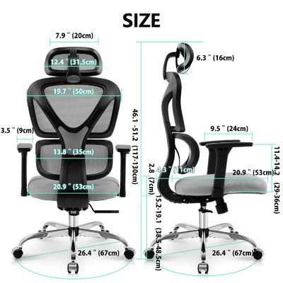 Comfy High Back Ergonomic Office Chair with 3 Gas Lift and Breathable Mesh