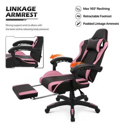 ALINUNU Computer Gaming Chair 34.2 Pounds Ergonomic Adjustable with Headrest and Lumbar