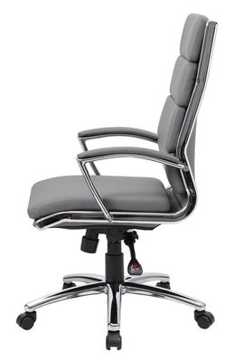 Back Executive Swivel Office Desk Chair with Ribbed Puresoft Upholstery and Lumbar Support