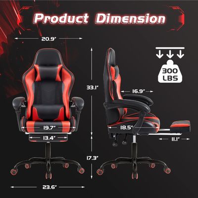 Swivel Chair ALINUNU Ergonomic Computer Gaming Chairs with Massage and Lumbar Support