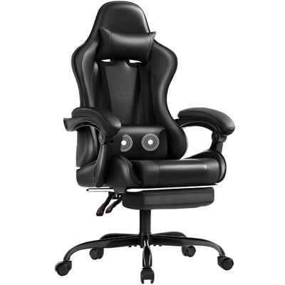 Modern Style Ergonomic Computer Gaming Chair with Footrest and Massage Lumbar Support