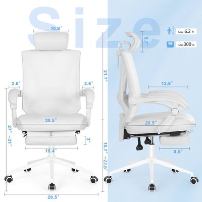 Executive High Back Office Chair with 360 Swivel and Adjustable 2D Lumbar Support