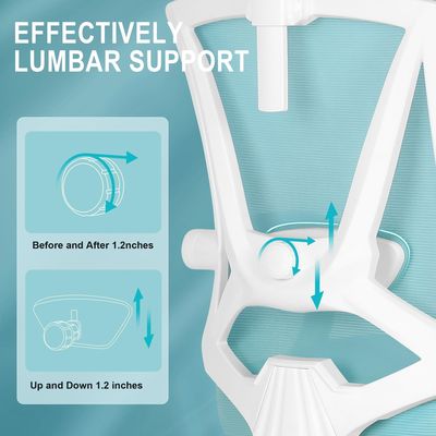 360 Swivel High Back Office Chair with Adjustable 2D Lumbar Support and Footrest