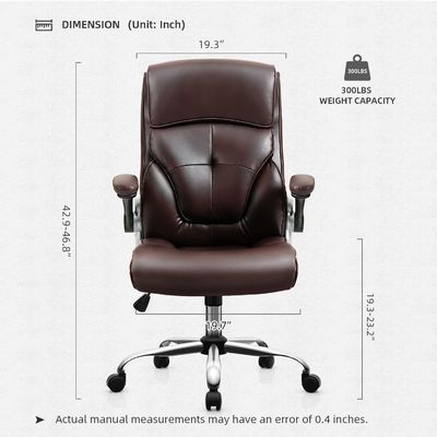 Metal Type High Back Home Office Desk Chair with Lumbar Support and Linen Fabric
