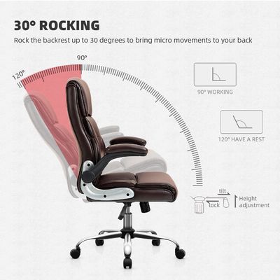 Metal Type High Back Home Office Desk Chair with Lumbar Support and Linen Fabric