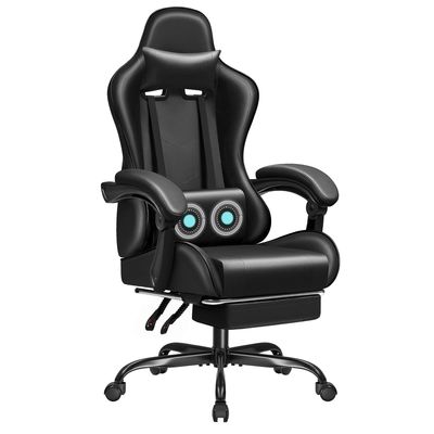 Synthetic Leather Racing Gaming Chair with Massage Lumbar Support and 360 Swivel Seat