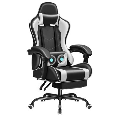 Racing Gaming Chair with Massage Lumbar Support and 360 Swivel Seat 18.5&quot;D x 23.61&quot;W x 50.4&quot;H