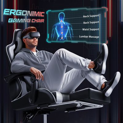 Racing Gaming Chair with Massage Lumbar Support and 360 Swivel Seat 18.5&quot;D x 23.61&quot;W x 50.4&quot;H