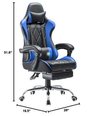 High Back Video Game Chair with Footrest and Massage Lumbar Support Customized Color