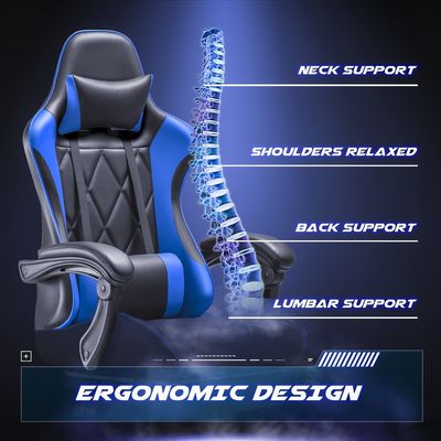 High Back Video Game Chair with Footrest and Massage Lumbar Support Customized Color