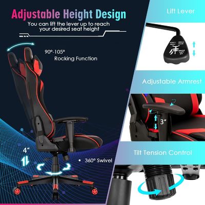 Adjustable Lumbar Support Racing Ergonomic Gaming Chair for Adults in at ALINUNU