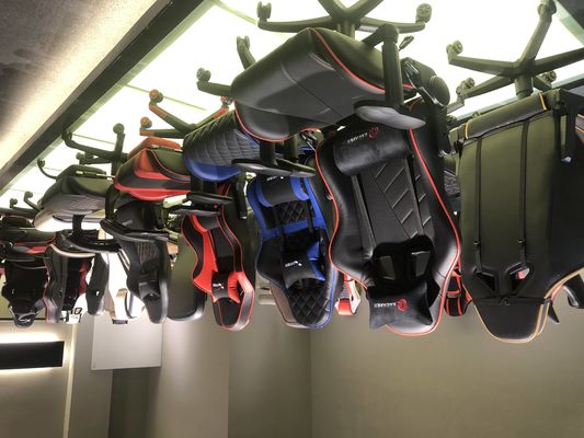 RGB Gaming Chair with 7 Points Massage Speakers and LED Light in Synthetic Leather