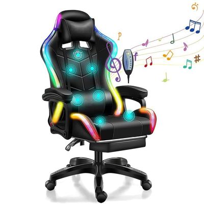 Customized Color Ergonomic RGB Gaming Chair with 7 Points Massage Speakers and LED Light