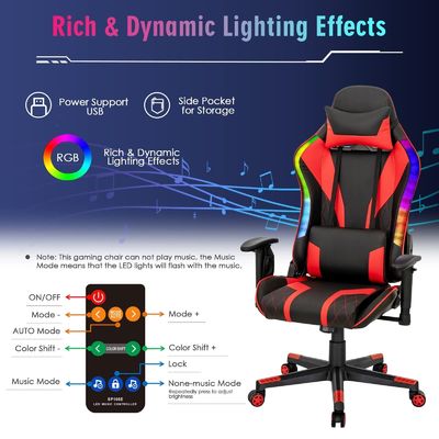 Upgrade Your Gaming Chair to ALINUNU Swivel Chair with RGB LED Lights Ergonomic Design