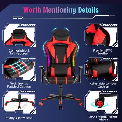 Upgrade Your Gaming Chair to ALINUNU Swivel Chair with RGB LED Lights Ergonomic Design