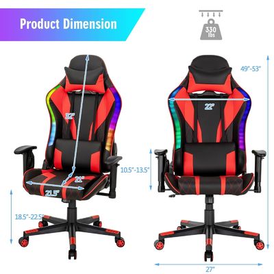 Upgrade Your Gaming Chair to ALINUNU Swivel Chair with RGB LED Lights Ergonomic Design