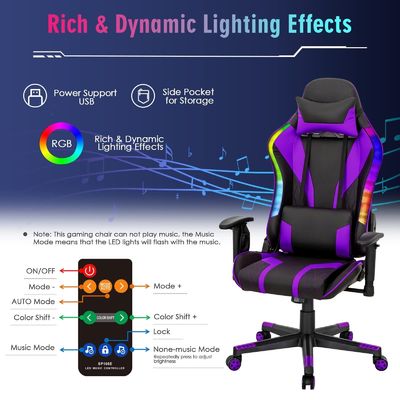 Upgrade Your Gaming Setup with ALINUNU Swivel Chair Modern Design and RGB LED Lights