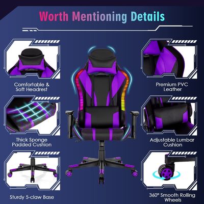 Upgrade Your Gaming Setup with ALINUNU Swivel Chair Modern Design and RGB LED Lights