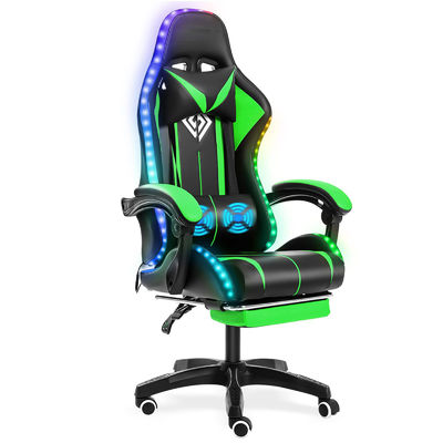 Modern Design ALINUNU Ergonomic Computer Massage Gaming Chair with LED Lights and Footrest