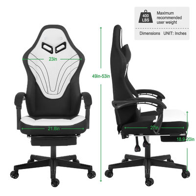 Customize Big and Tall Gaming Chair with Footrest 360 Swivel Height Adjust Recliner