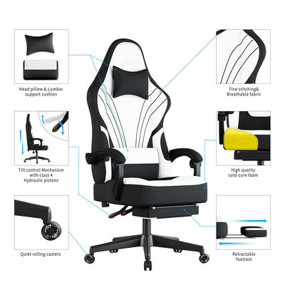 Customize Big and Tall Gaming Chair with Footrest 360 Swivel Height Adjust Recliner